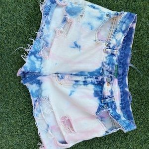 Tye Dye Jean Shorts